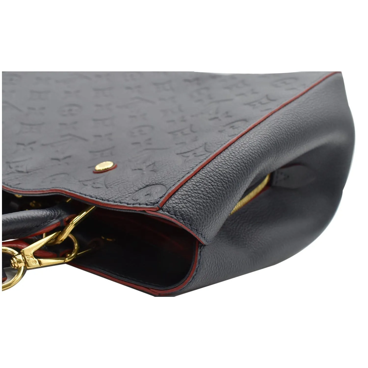 LOUIS VUITTON Montaigne MM Monogram Empreinte Shoulder Bag Blue