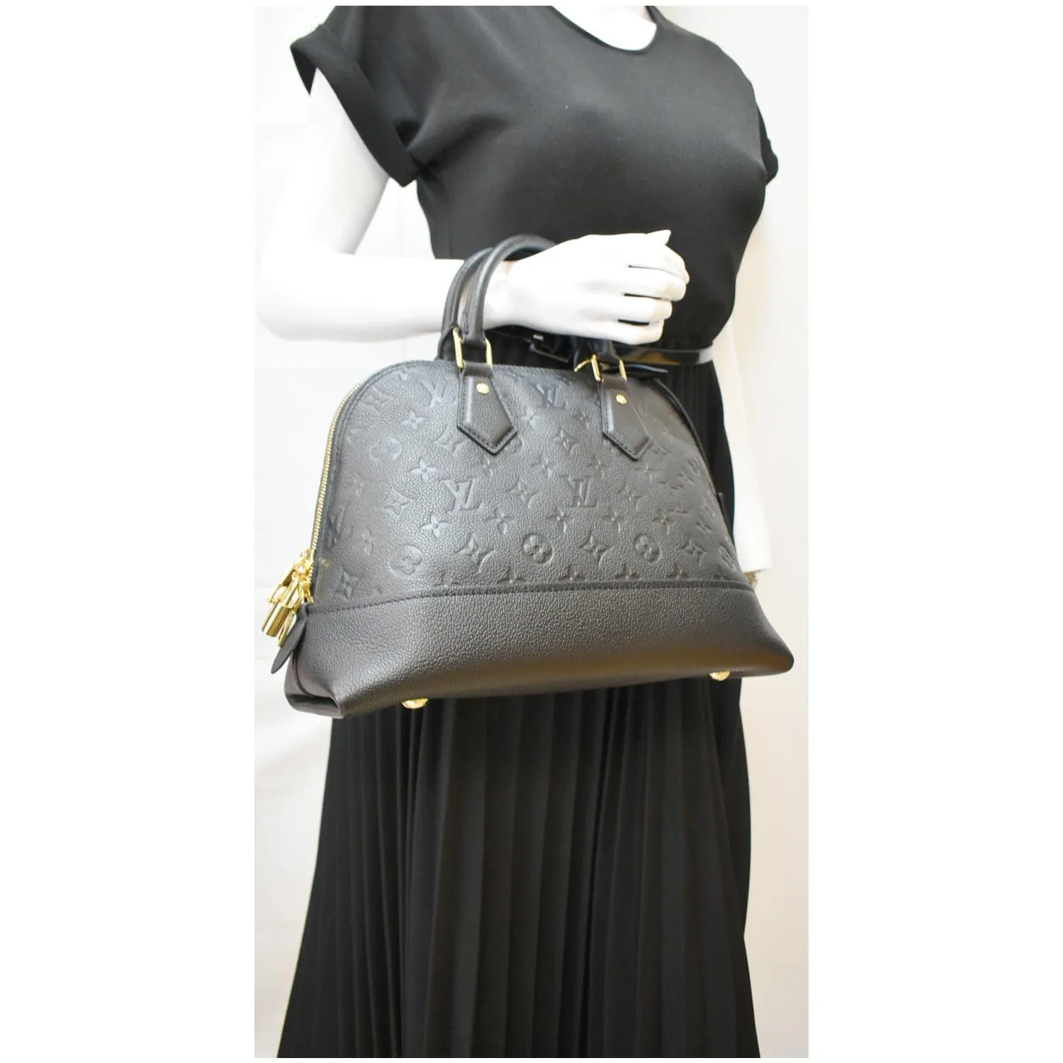 LOUIS VUITTON Neo Alma PM Monogram Empreinte Shoulder Bag Black