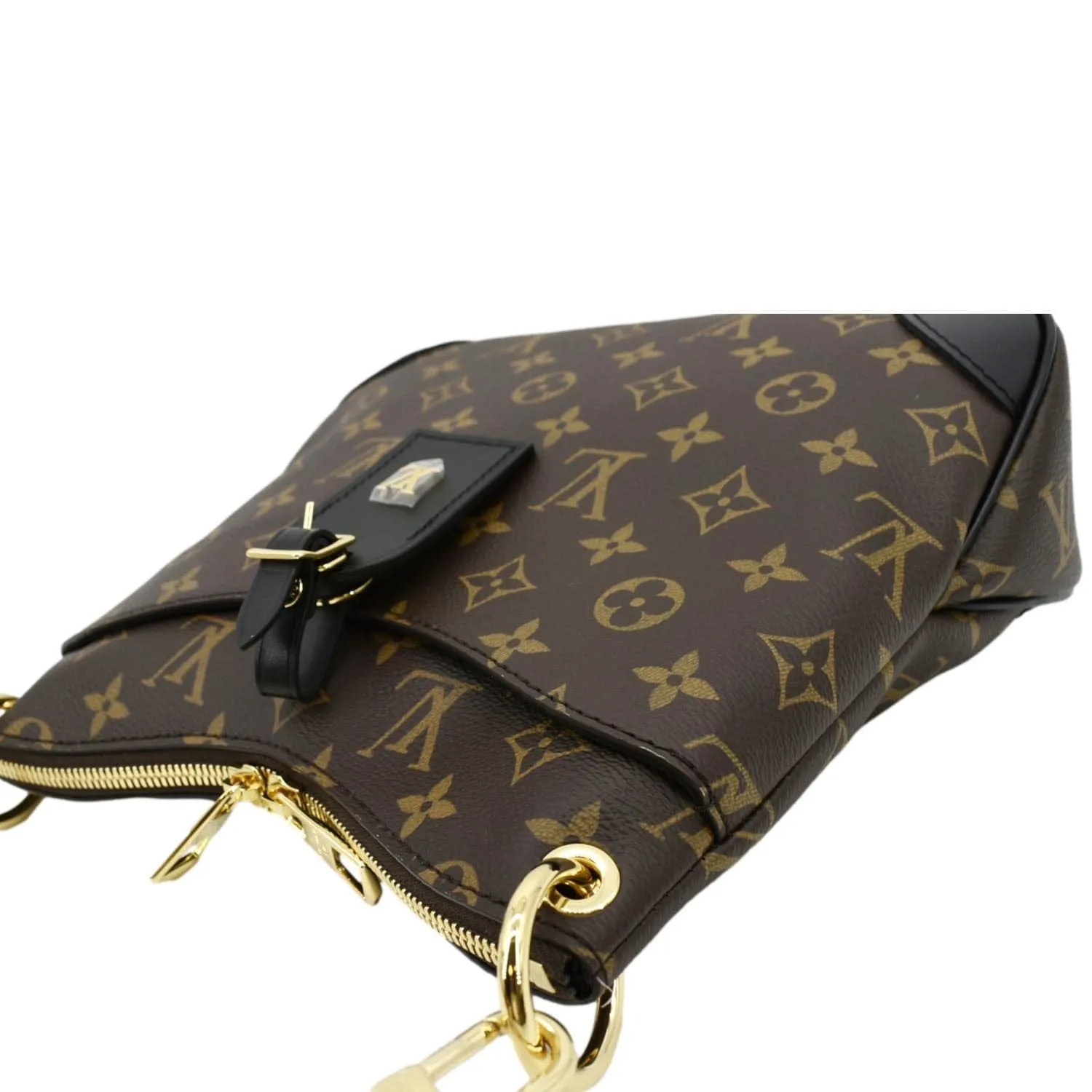 LOUIS VUITTON Odeon NM PM Monogram Canvas Shoulder Bag Black/Brown