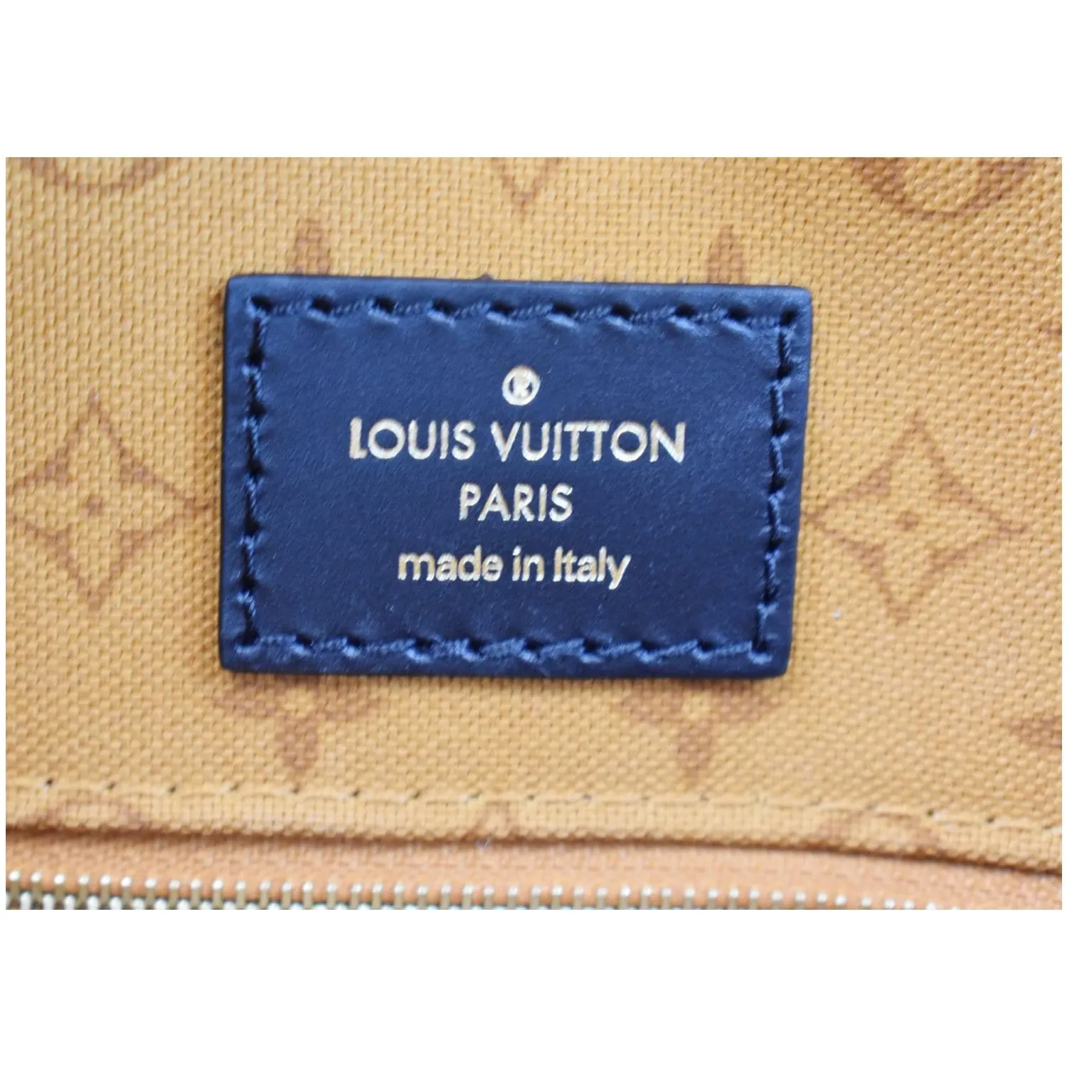 LOUIS VUITTON Onthego GM Crafty Monogram Giant Canvas Shoulder Bag Caramel