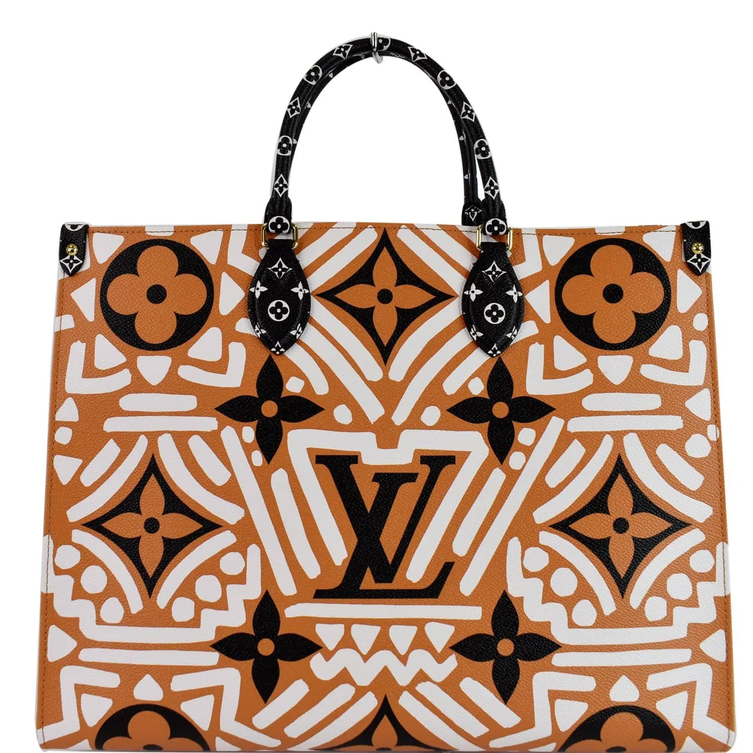 LOUIS VUITTON Onthego GM Crafty Monogram Giant Canvas Shoulder Bag Caramel