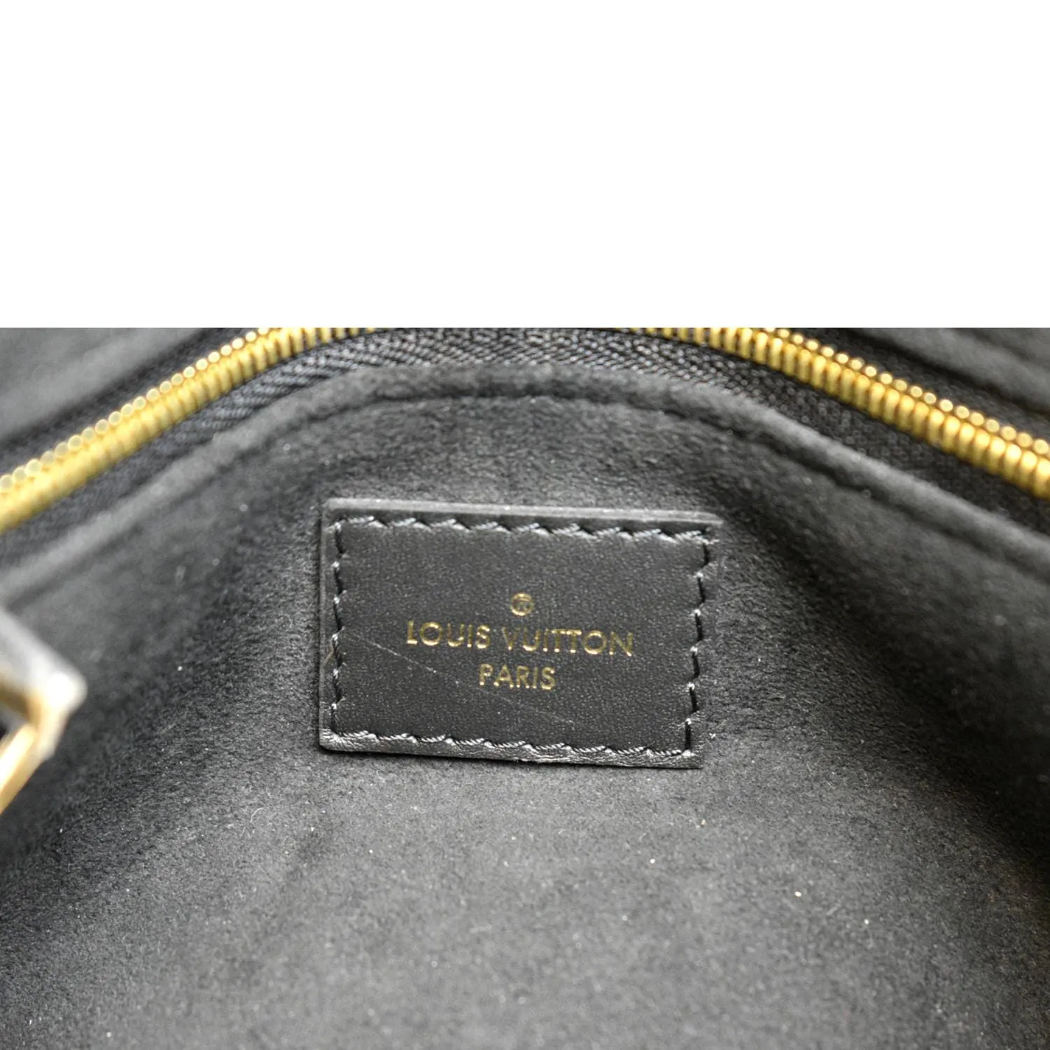 LOUIS VUITTON Onthego PM Monogram Empreinte Tote Shoulder Bag Black
