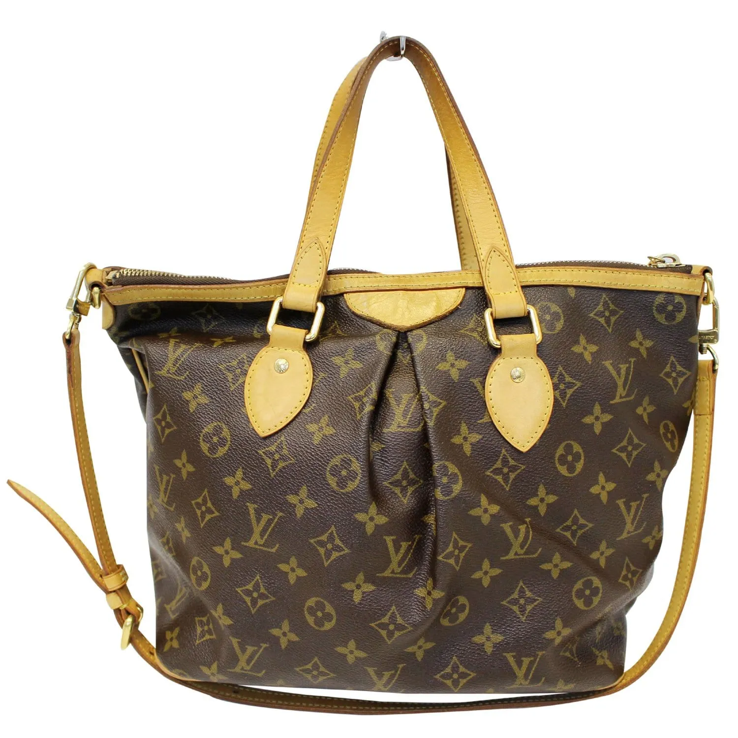 LOUIS VUITTON Palermo PM Monogram Canvas Shoulder Bag Brown