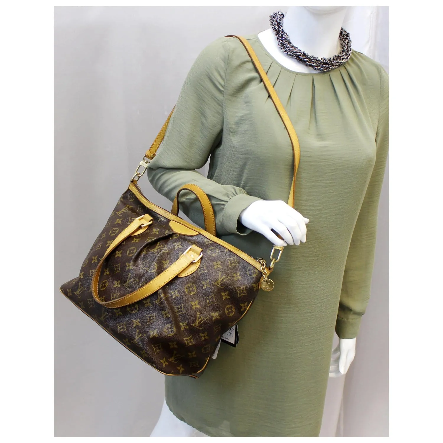 LOUIS VUITTON Palermo PM Monogram Canvas Shoulder Bag Brown