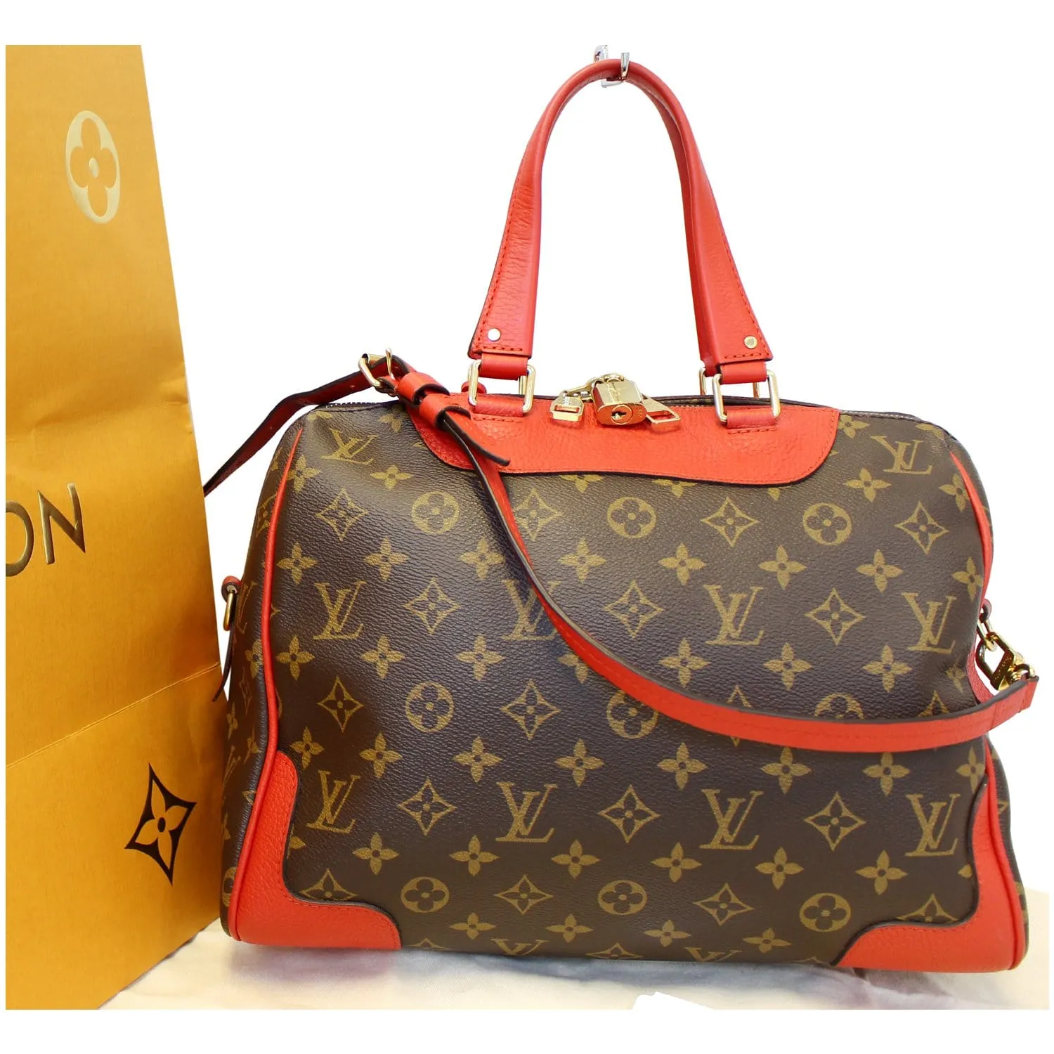 LOUIS VUITTON Retiro NM Monogram Shoulder Bag Coquelicot