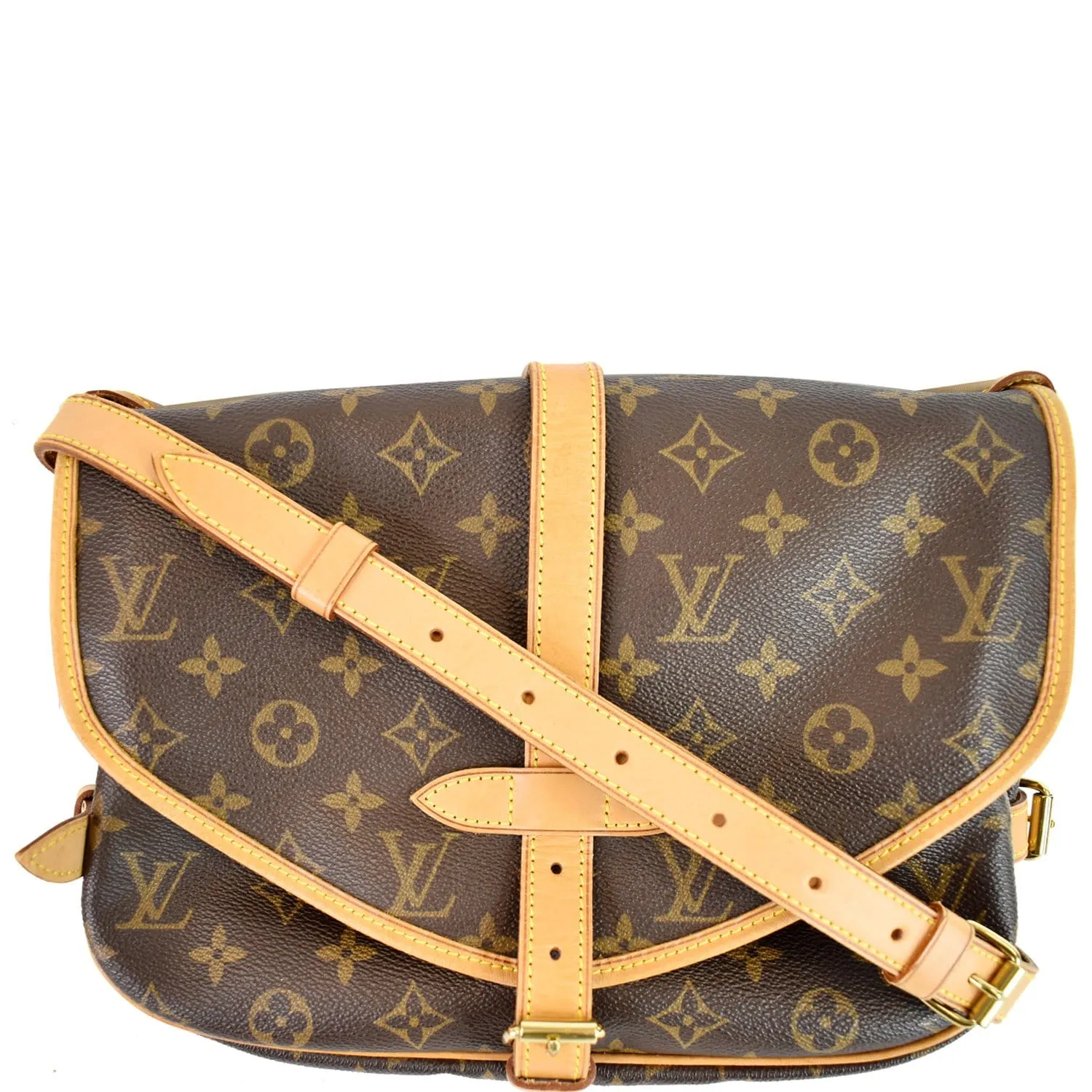 LOUIS VUITTON Saumur 30 Monogram Canvas Shoulder Bag Brown