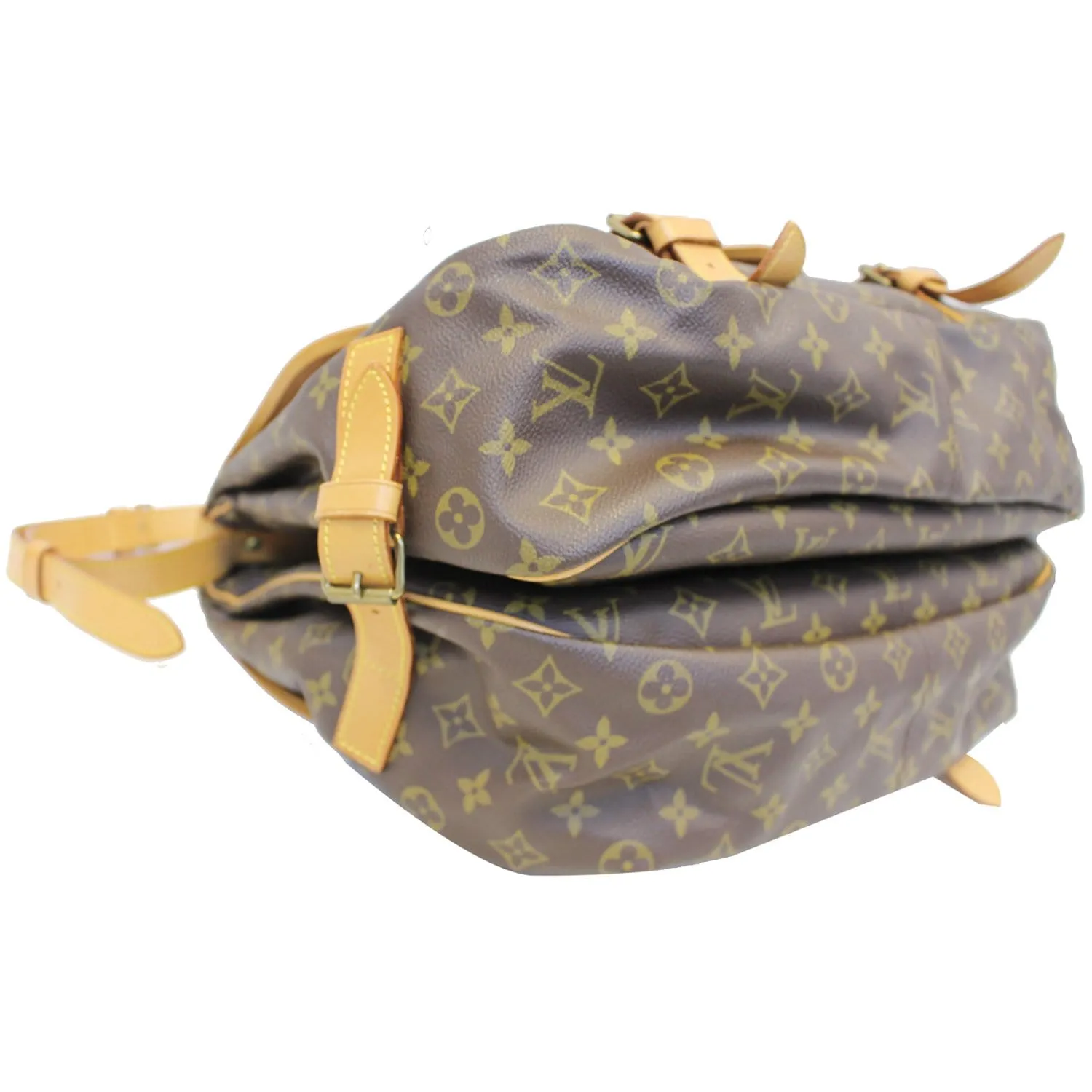 LOUIS VUITTON Saumur 43 Monogram Canvas Shoulder Bag Brown