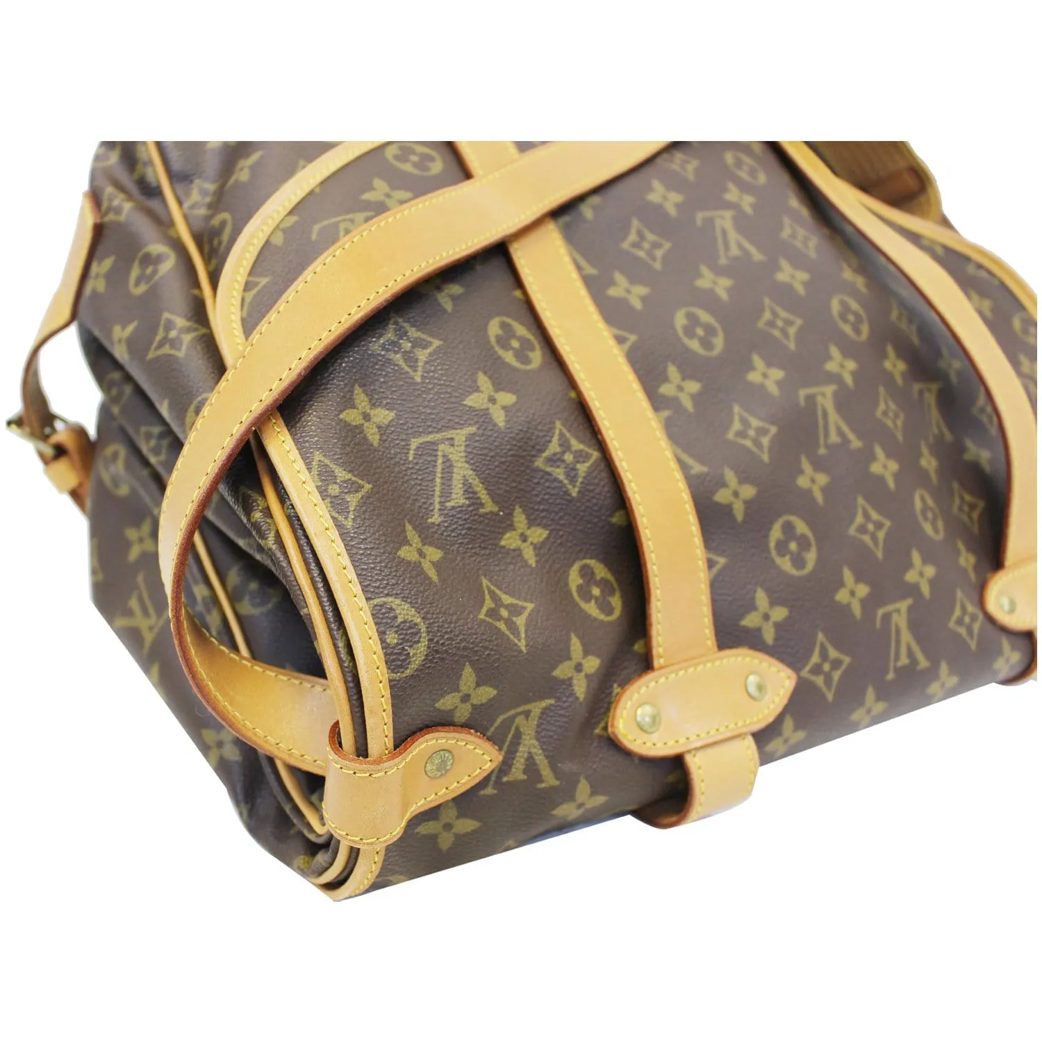 LOUIS VUITTON Saumur 43 Monogram Canvas Shoulder Bag Brown