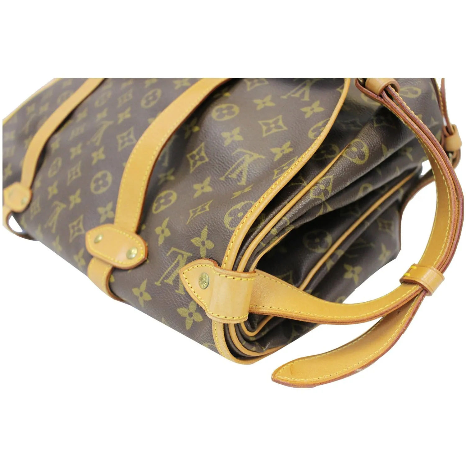LOUIS VUITTON Saumur 43 Monogram Canvas Shoulder Bag Brown