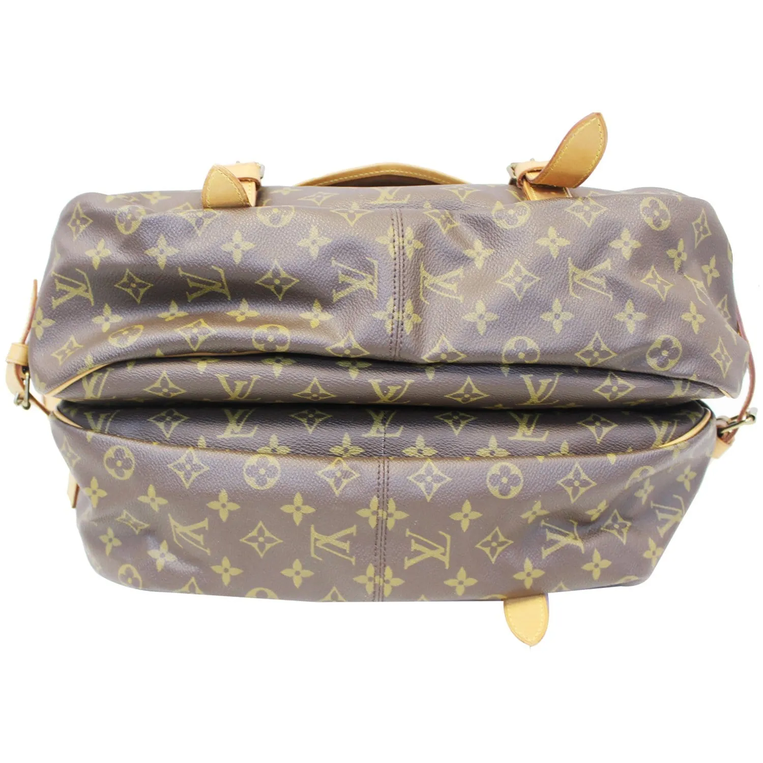 LOUIS VUITTON Saumur 43 Monogram Canvas Shoulder Bag Brown