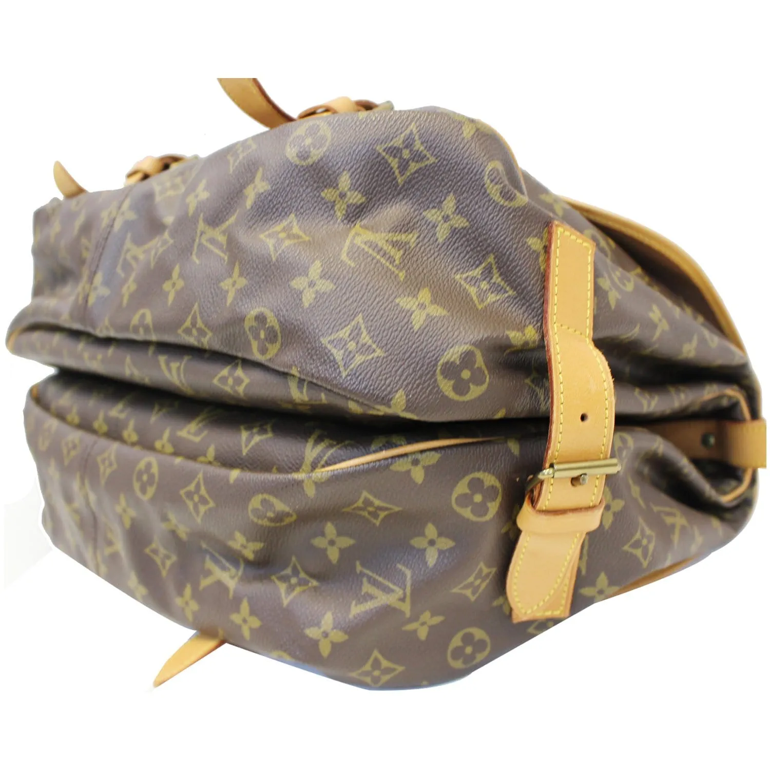 LOUIS VUITTON Saumur 43 Monogram Canvas Shoulder Bag Brown