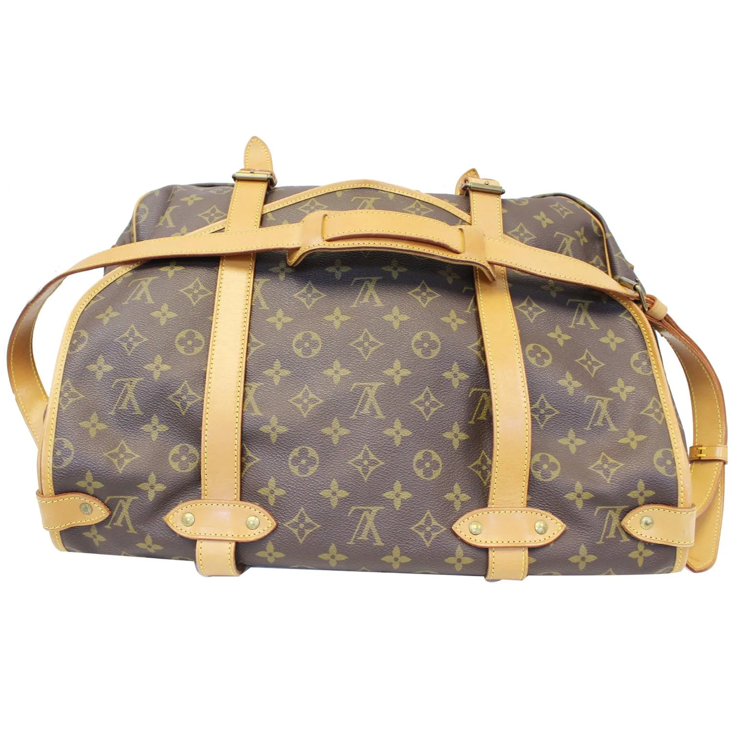 LOUIS VUITTON Saumur 43 Monogram Canvas Shoulder Bag Brown