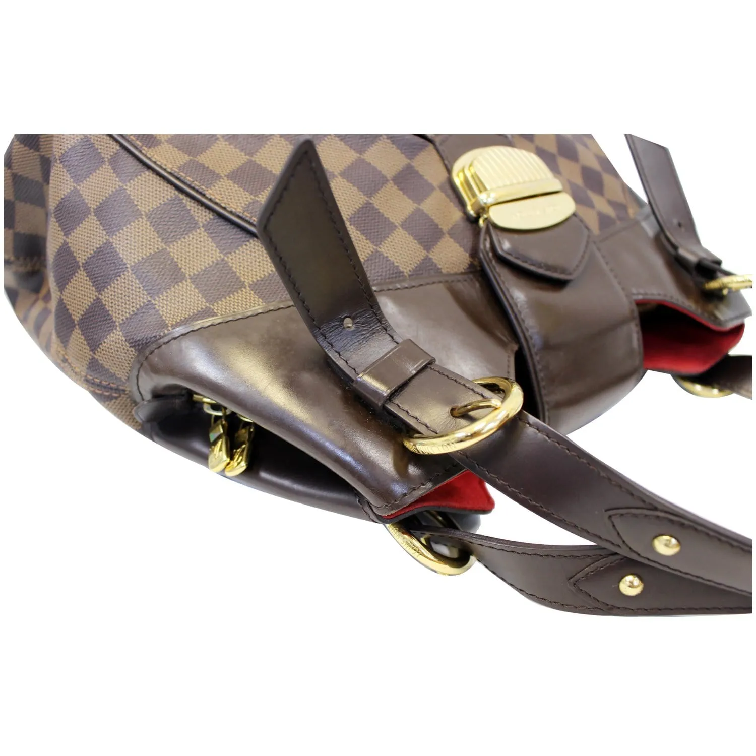 LOUIS VUITTON Sistina GM Damier Ebene Shoulder Handbag Brown