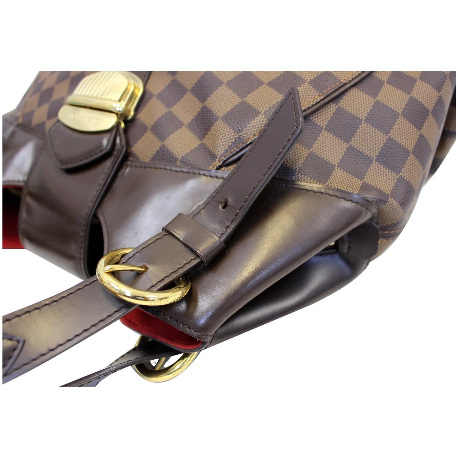LOUIS VUITTON Sistina GM Damier Ebene Shoulder Handbag Brown