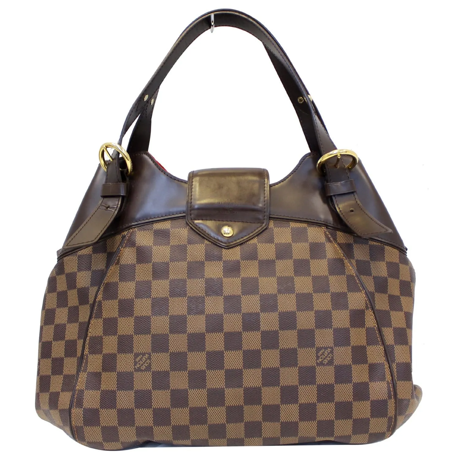 LOUIS VUITTON Sistina GM Damier Ebene Shoulder Handbag Brown