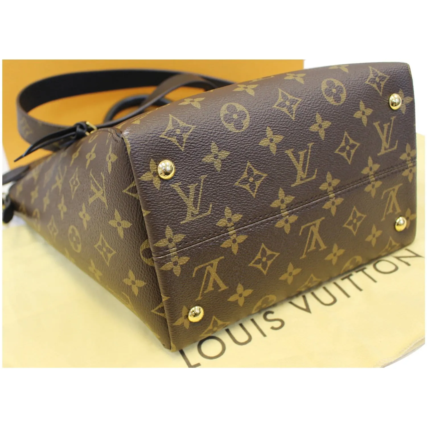 LOUIS VUITTON Tournelle PM Monogram Canvas Shoulder Handbag Black