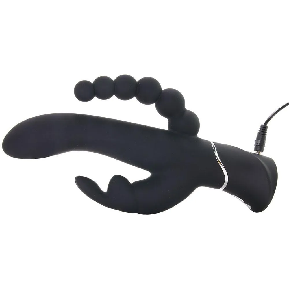 LoveHoney Happy Rabbit Triple Curve Vibe in Black