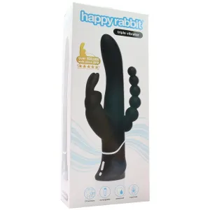 LoveHoney Happy Rabbit Triple Curve Vibe in Black