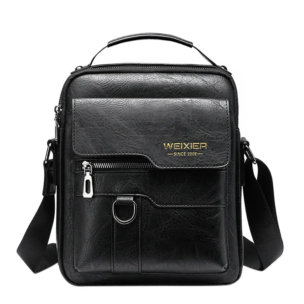 Luxury Men Sling Bag Leather Side Shoulder Bag For Men Husband Gift Business Messenger Crossbody Bag Male Vintage Handbag