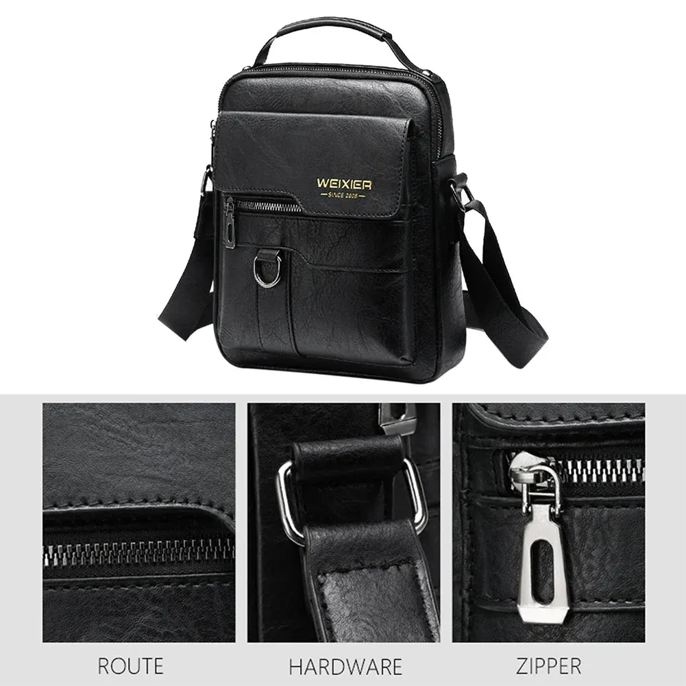 Luxury Men Sling Bag Leather Side Shoulder Bag For Men Husband Gift Business Messenger Crossbody Bag Male Vintage Handbag