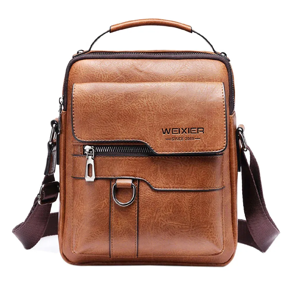 Luxury Men Sling Bag Leather Side Shoulder Bag For Men Husband Gift Business Messenger Crossbody Bag Male Vintage Handbag
