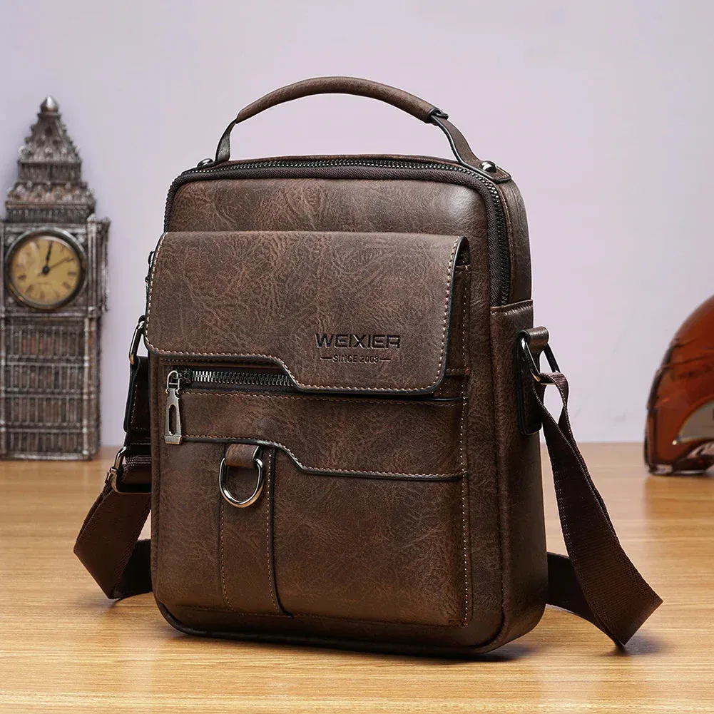 Luxury Men Sling Bag Leather Side Shoulder Bag For Men Husband Gift Business Messenger Crossbody Bag Male Vintage Handbag