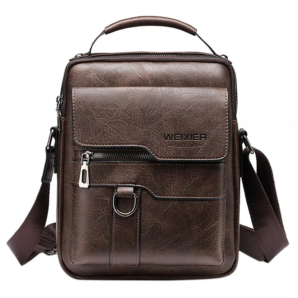 Luxury Men Sling Bag Leather Side Shoulder Bag For Men Husband Gift Business Messenger Crossbody Bag Male Vintage Handbag