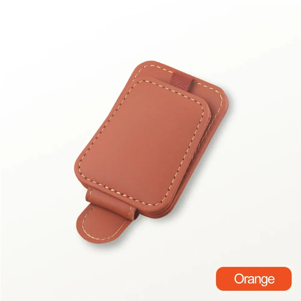 Magnetic Leather Car Sunglass Holder – Universal Sun Visor Glasses Clip