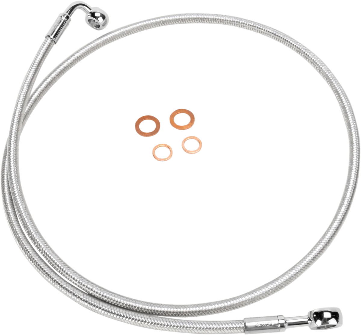 Magnum 36452SW Sterling Chromite II E-Z Align Single Disc Front Brake Line - 180deg. Top Angle - 52in.
