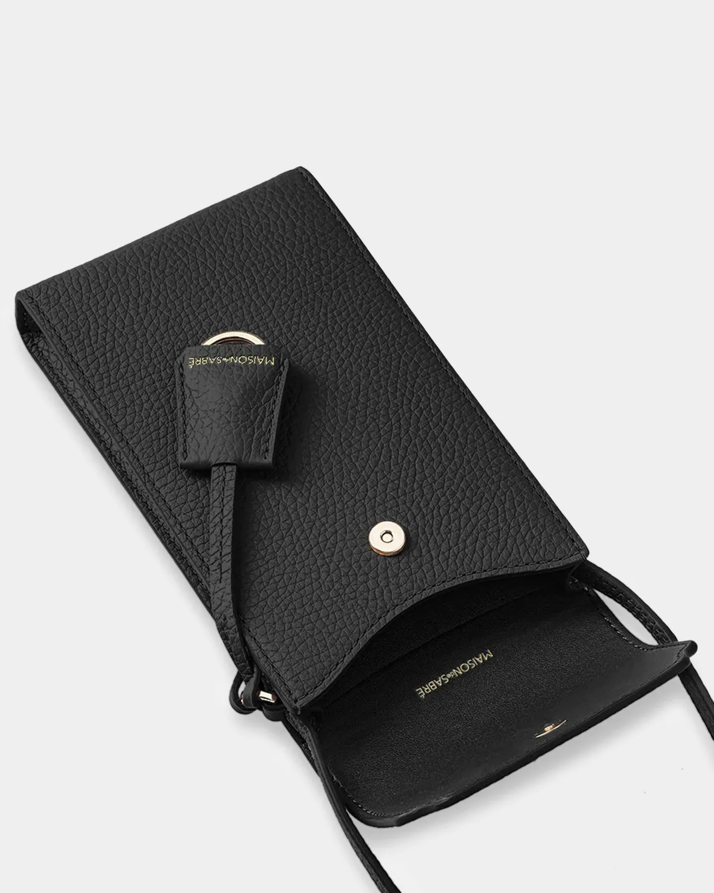Maison De Sabre The Crossbody Phone Pouch Black Caviar