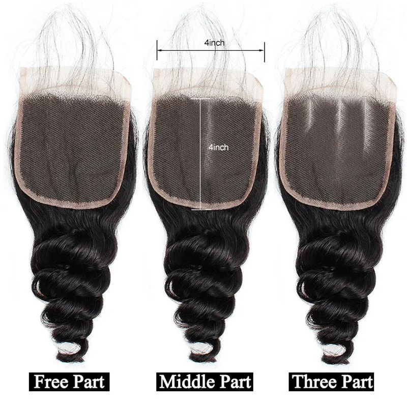 Malaysian Loose Wave 4"x4" Lace Closure