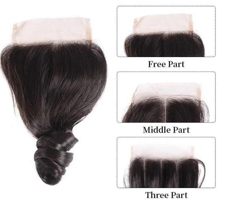 Malaysian Loose Wave Bundles With 4×4 Closure 10A Grade 100% Human Remy Hair MYLOCKME