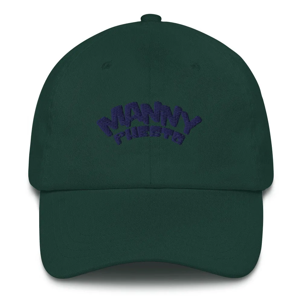Manny Phesto Text Logo (Navy Text) Dad Hat