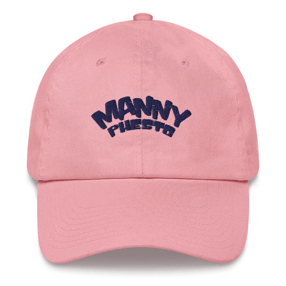 Manny Phesto Text Logo (Navy Text) Dad Hat