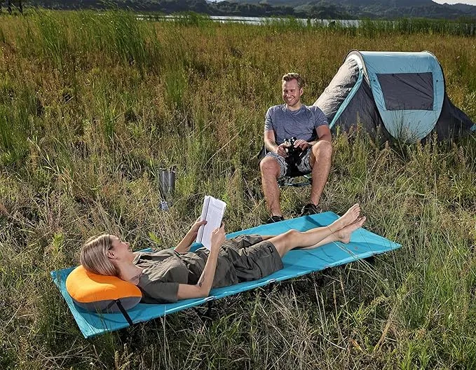 MARCHWAY Ultralight Inflatable Camping Pillow with Soft Washable Cover, Compact Compressible Portable Travel Air Pillow for Outdoor Camp, Sport, Hiking, Backpacking Sleep (Orange)