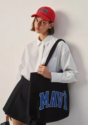 Mavi Logo Printed Black Shopper Bag