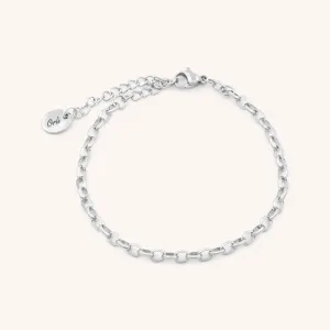 Maya Oval Rolo Chain Bracelet, Silver