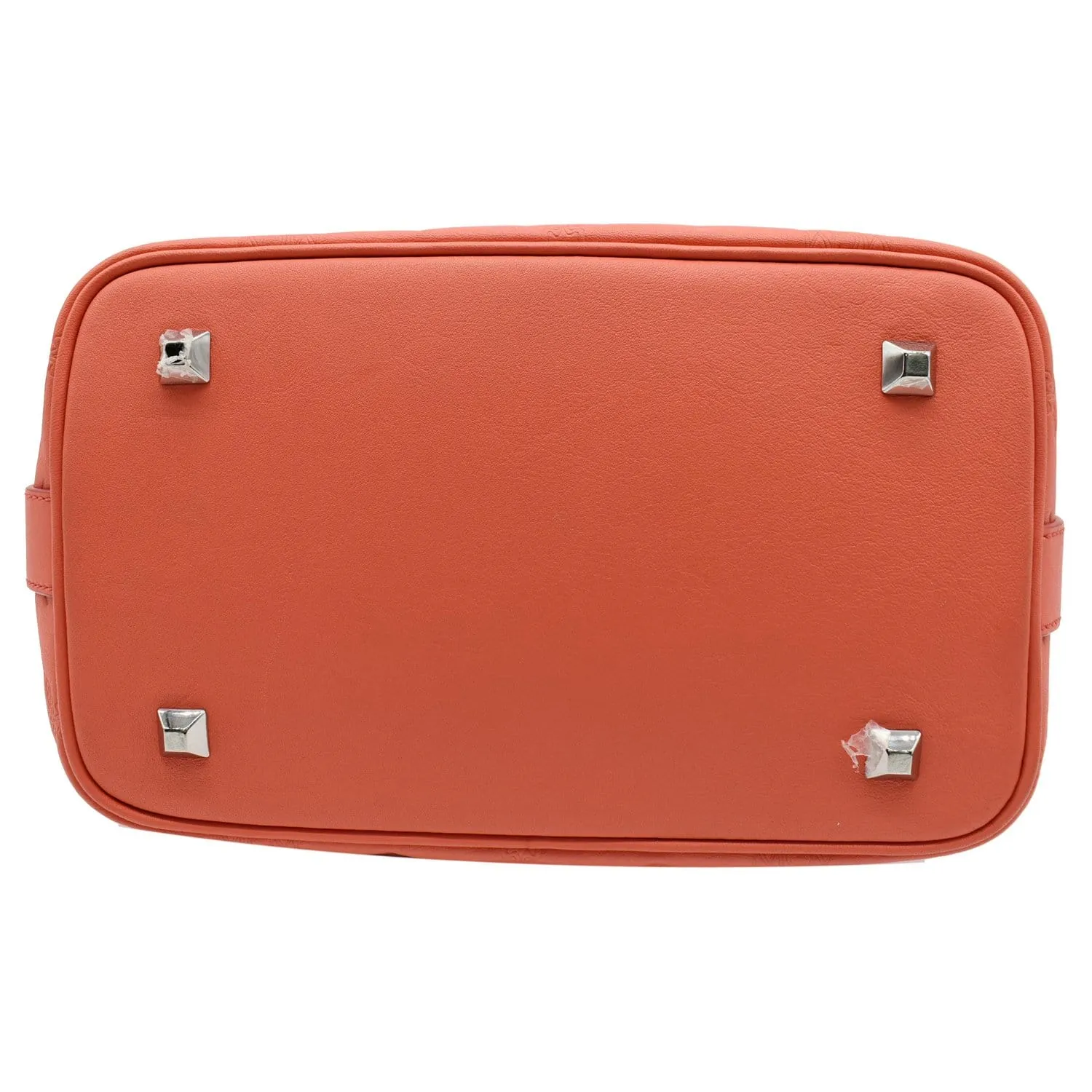 MCM Essential Drawstring Monogram Leather Shoulder Bag Hot Coral - 20% OFF