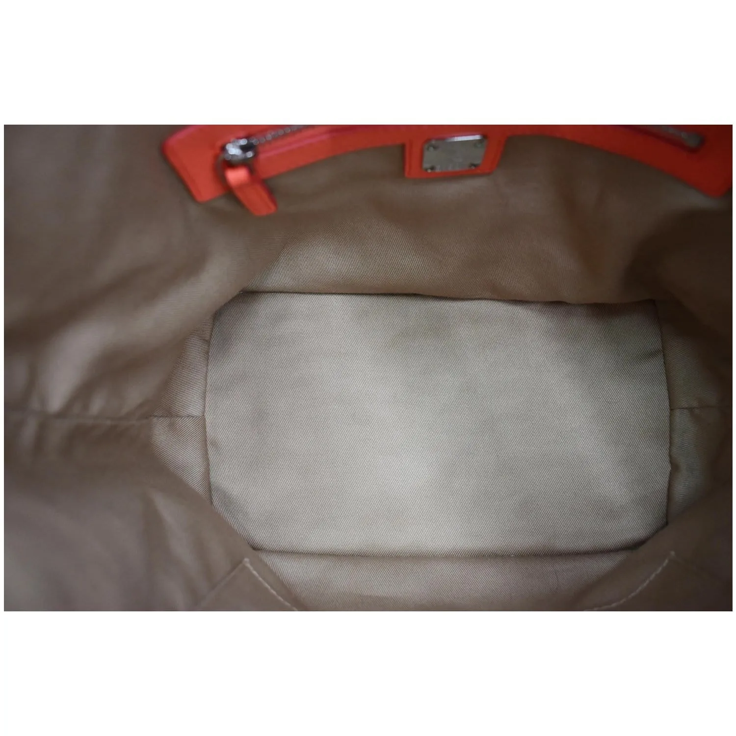 MCM Essential Drawstring Monogram Leather Shoulder Bag Hot Coral - 20% OFF