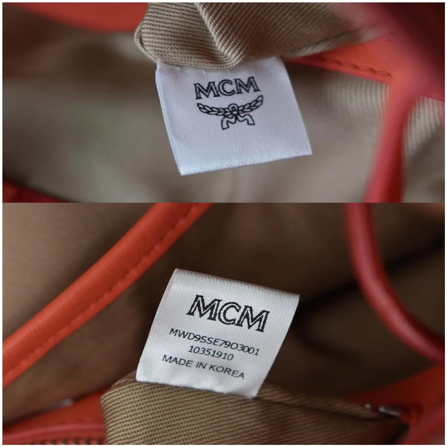 MCM Essential Drawstring Monogram Leather Shoulder Bag Hot Coral - 20% OFF