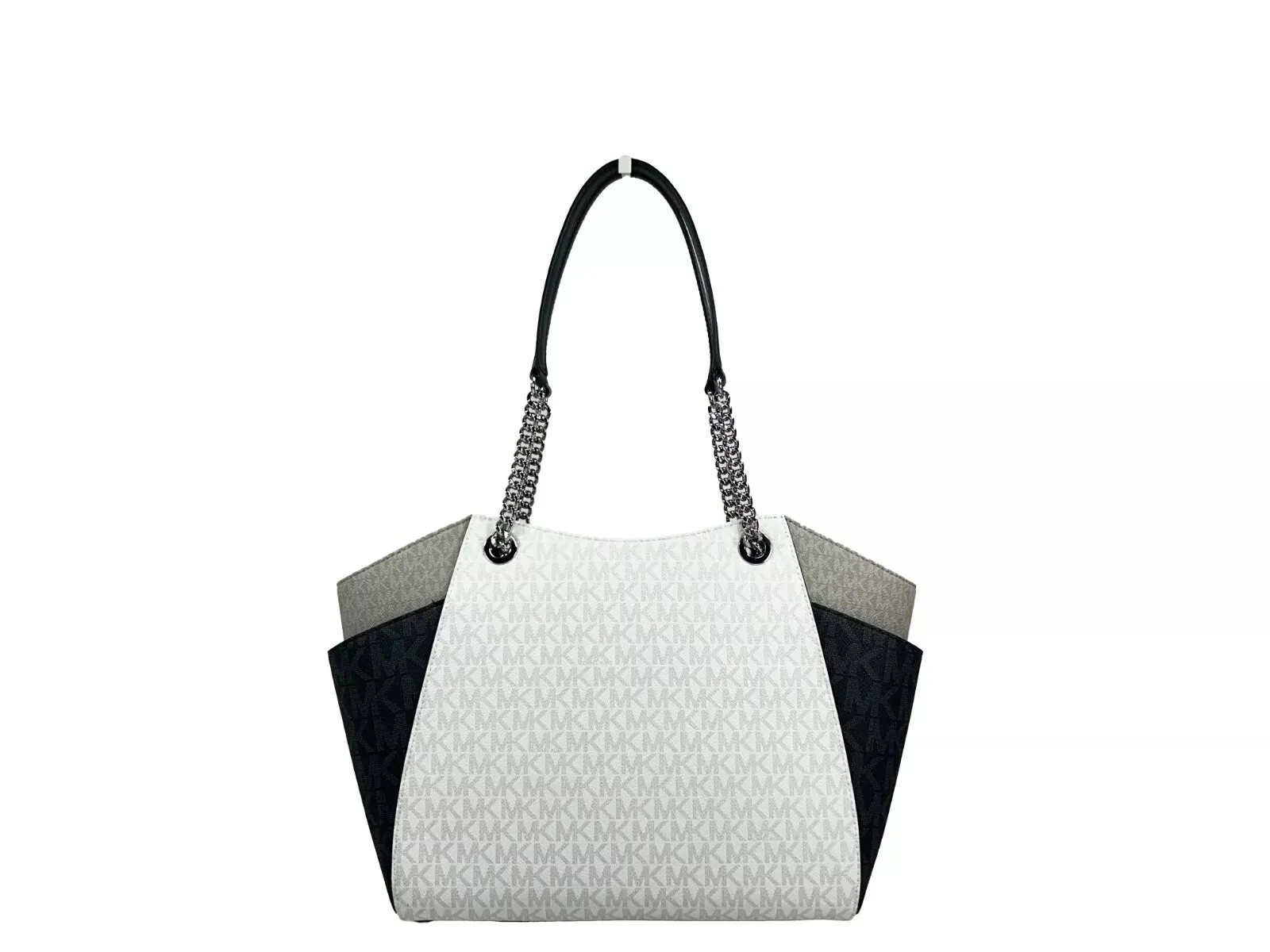 Michael Kors Jet Set Large Chain Shoulder Tote Bag Optic White Multi