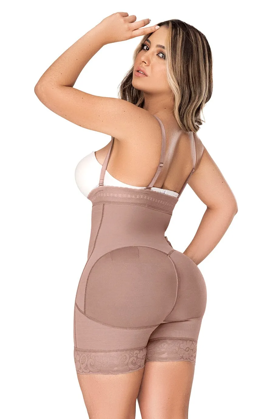 Mid Leg Strapless Zip-Up Shapewear