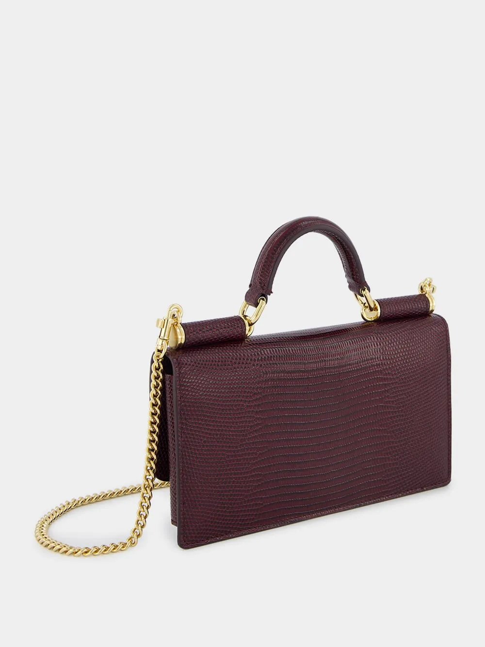 Mini Sicily Iguana-Print Leather Bag