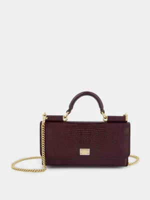 Mini Sicily Iguana-Print Leather Bag