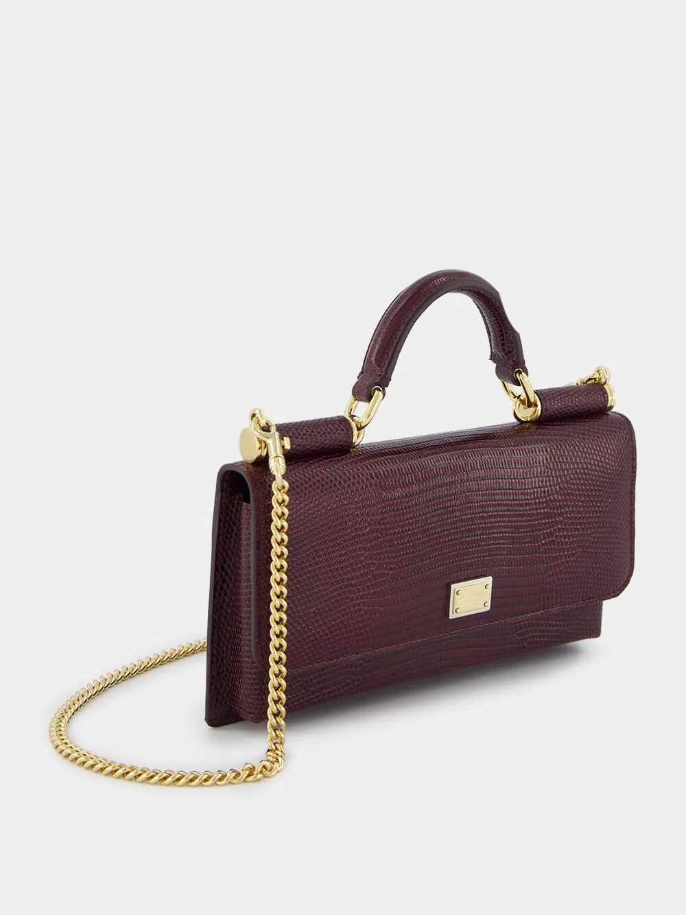 Mini Sicily Iguana-Print Leather Bag