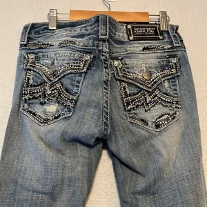 Miss Me Distressed Embellished Y2K Jeans