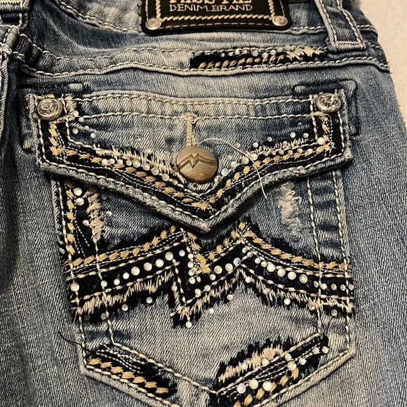 Miss Me Distressed Embellished Y2K Jeans