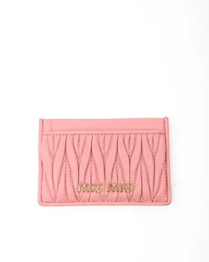 Miu Miu Pink Matelasse Gauffre Card Holder