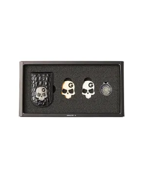 Monster G Italian Genuine Leather Crocodile Texture Golf & Daily Money Clip Black