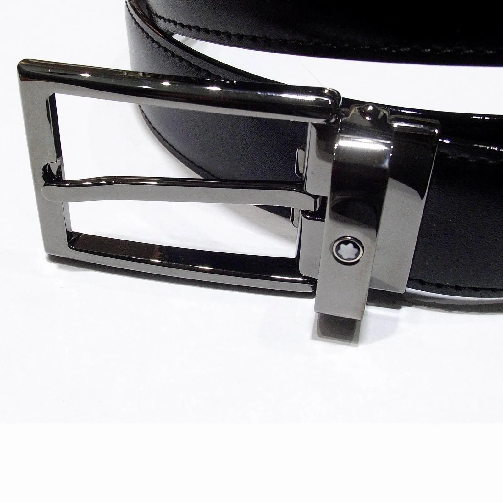 Montblanc adjustable belt Contemporary Line 30mm rectangular buckle Rutenio Rutenio Reversible Black Marrone 118433